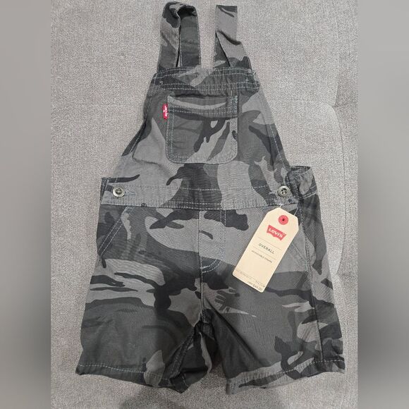 Levi's Kids Gray Camo Overalls - Picture 1 of 2